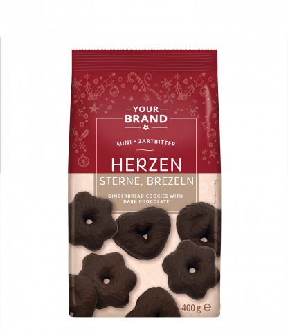 Herzen Sterne Brezeln Zartbitter