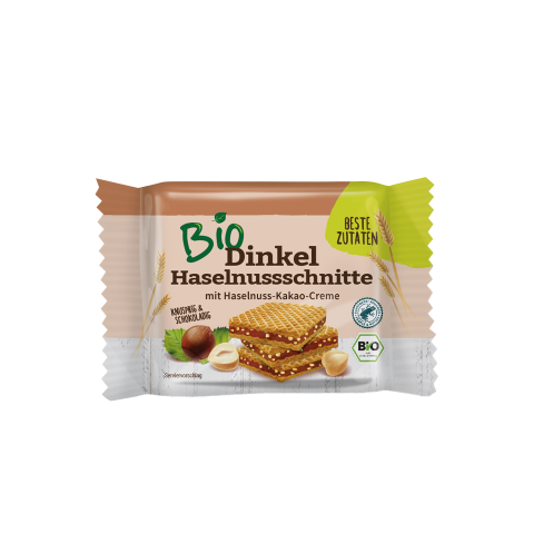 Bio Dinkel Haselnussschnitte